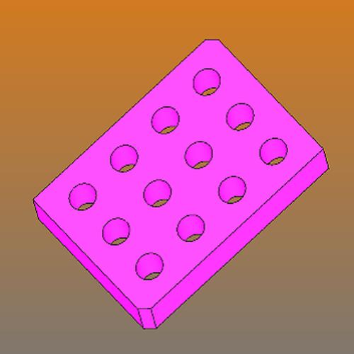 SAGOMATO INFERIORE IN FOAM ANTISTATICO ROSA 385X285X70MM