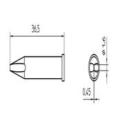Weller XT-ASL punta a scalpello 1.6X0.45mm