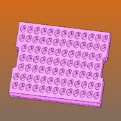 Vassoio in foam 88 pose esd rosa 549x351x10+30mm
