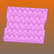 Vassoio in foam 37 pose esd rosa 549x351x10+20mm