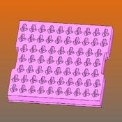 Vassoio in foam 67 pose esd rosa 549x351x10+30mm
