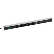 Treston TPR9-001 Power rail 836mm 6 sockets+switch+2xUSB