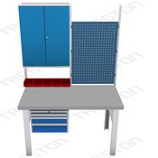 Treston Banco da lavoro 1500x750mm con cassetti e armadietto