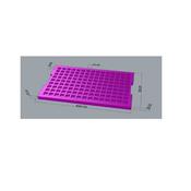 Vassoio in foam esd rosa 549x351x10+20mm 135 posizioni