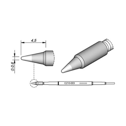 JBC Punta saldante C210-003 - Conica Ø 0.6 mm