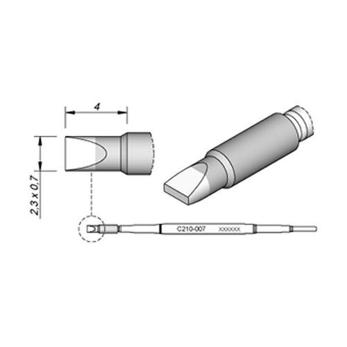 JBC Punta saldante C210-007 - Cacciavite 2.3x0.7 mm