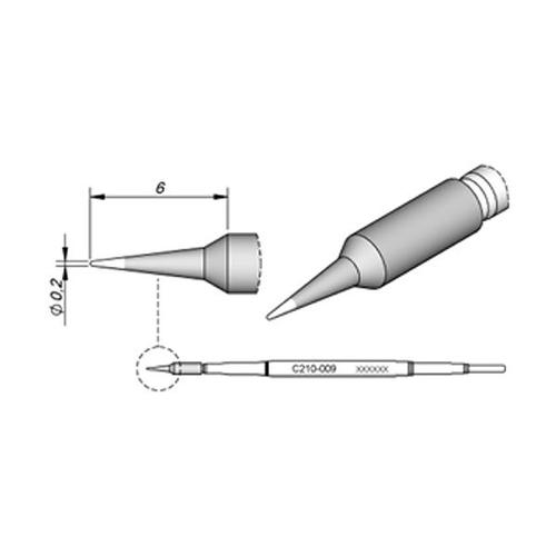 JBC Punta saldante C210-009 - Conica Ø 0.2 mm