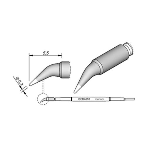 JBC Punta saldante C210-010 - Conica curva Ø 0.3 mm