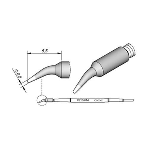 JBC Punta saldante C210-014 - Conica curva Ø 0.5 mm