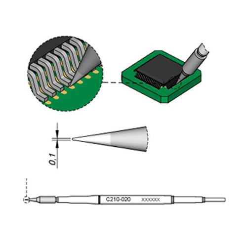 JBC Punta saldante C210-020 - Conica Ø 0.1 mm