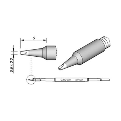 JBC Punta saldante C210-021 - Cacciavite 0.6x0.3 mm