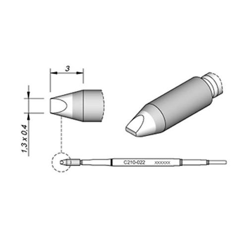 JBC Punta saldante C210-022 - Cacciavite 1.3x0.4 mm