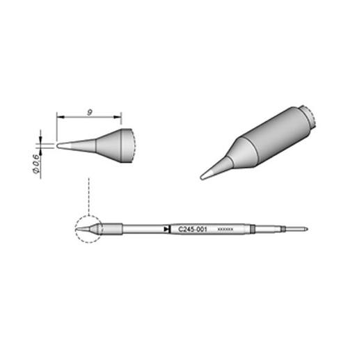 JBC Punta saldante C245-001 - Conica Ø 0.6 mm