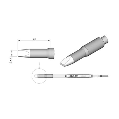 JBC Punta saldante C245-061 - Cacciavite 3.0x1.0 mm