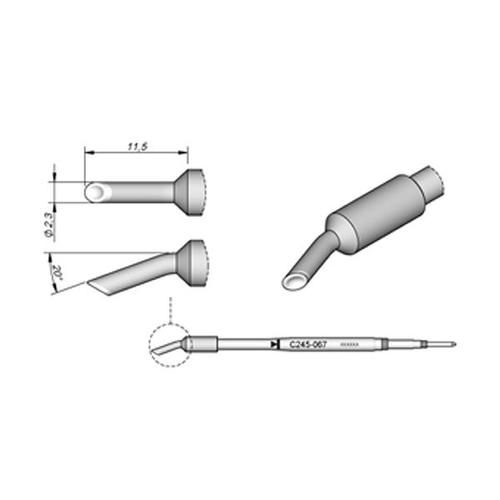 JBC Punta saldante C245-067 - Cucchiaino Ø 2.3 mm