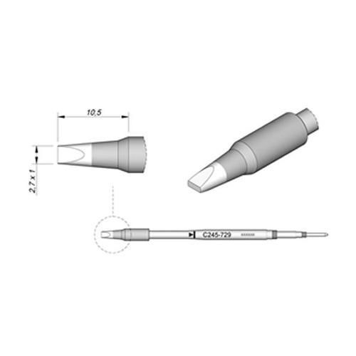 JBC Punta saldante C245-729 - Cacciavite 2.7x1.0 mm