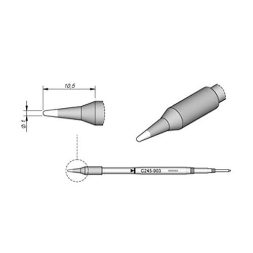 JBC Punta saldante C245-903 - Conica Ø 1.0 mm