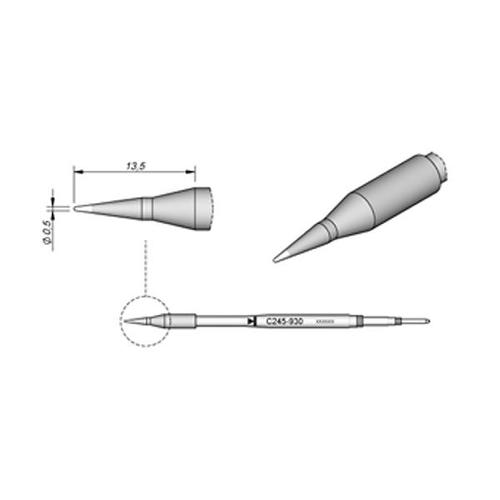 JBC Punta saldante C245-930 - Conica Ø 0.5 mm