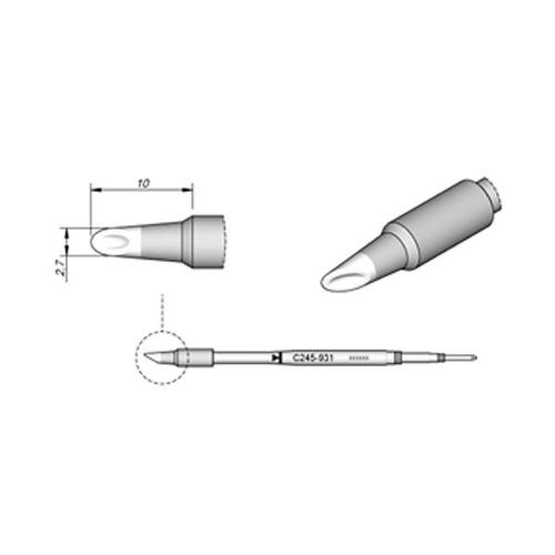 JBC Punta saldante C245-931 a cucchiaino Ø 2.7 mm