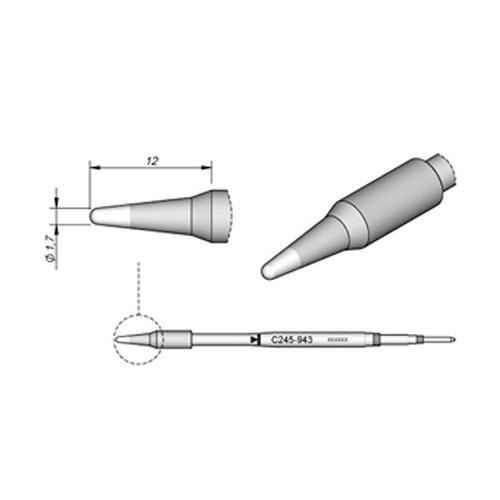 JBC Punta saldante C245-943 - Conica Ø 1.7 mm