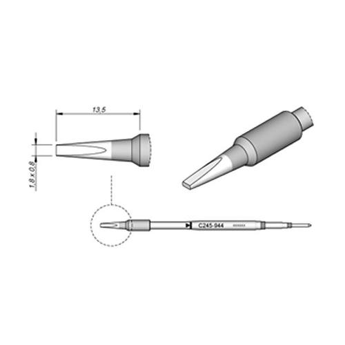 JBC Punta saldante C245-944 - Cacciavite 1.8x0.8 mm