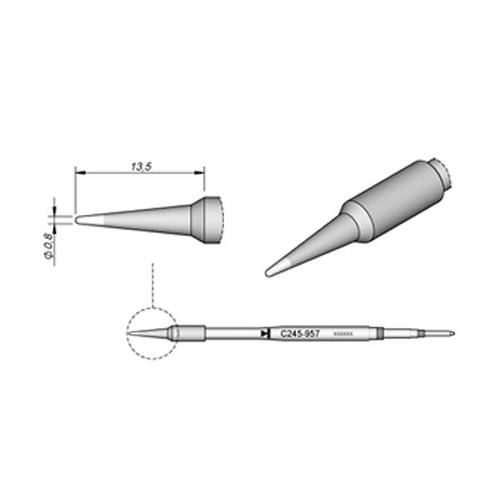 JBC Punta saldante C245-957 - Conica Ø 0.8 mm