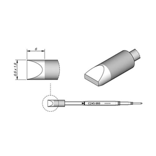 JBC Punta saldante C245-966 - Cacciavite HT 6.6x1.8 mm