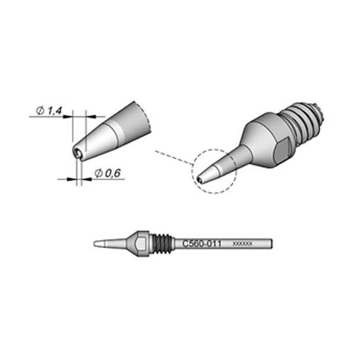 JBC C560-011 Punta dissaldante Pulizia piazzole D.I. Ø 0.6mm