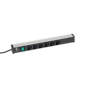 Power rail 468mm 6 sockets+switch