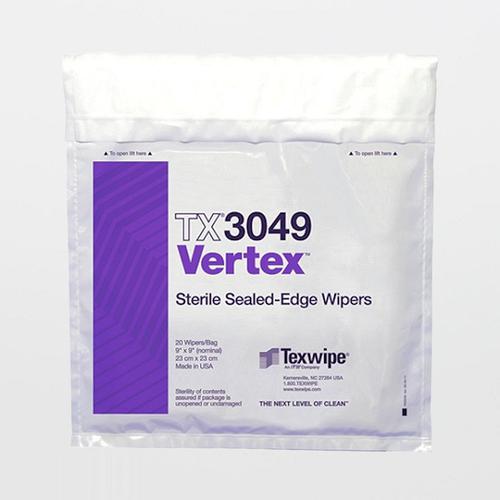 Texwipe TX3049 Sterile Vertex 9"x9" 5 Bags of 100 Wipers